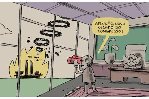 Charge de João Montanaro para página 2 de 13.out.2025.